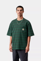 Carhartt S/S Cardona Pocket T-Shirt Cardona Stripe/Natural/Dark Scarab - Steranko Clothing Manchester