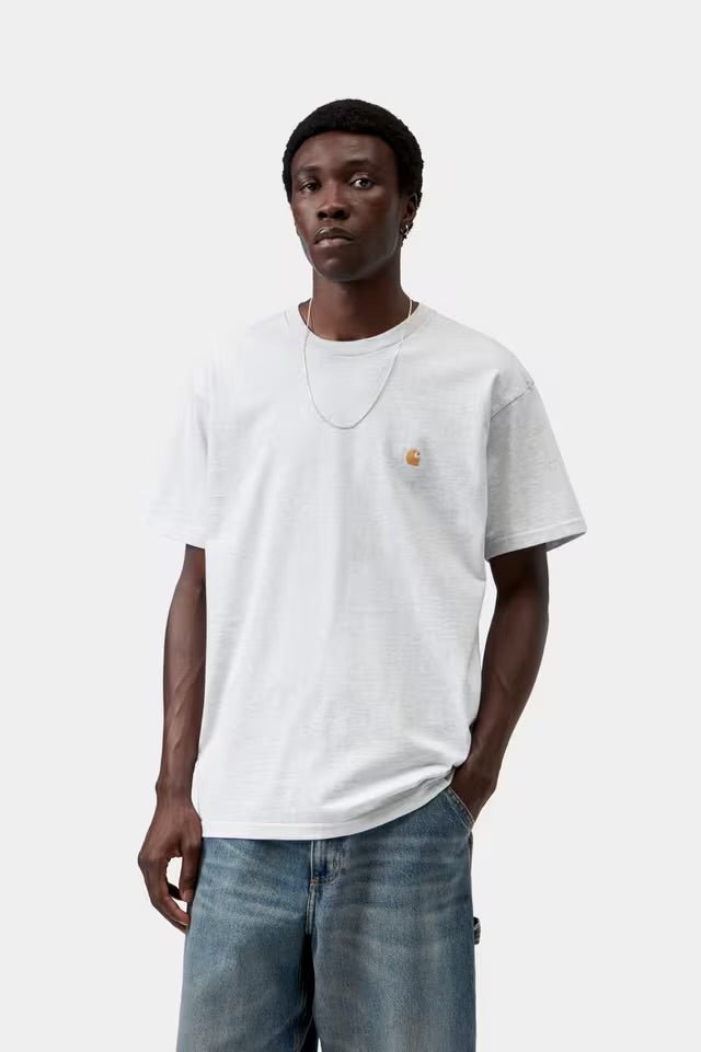 Carhartt SS Chase T-Shirt Ash Heather/Gold - Steranko Clothing Manchester