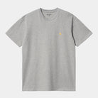 Carhartt S/S Chase T-shirt Grey Heather / Gold - Steranko Clothing Manchester