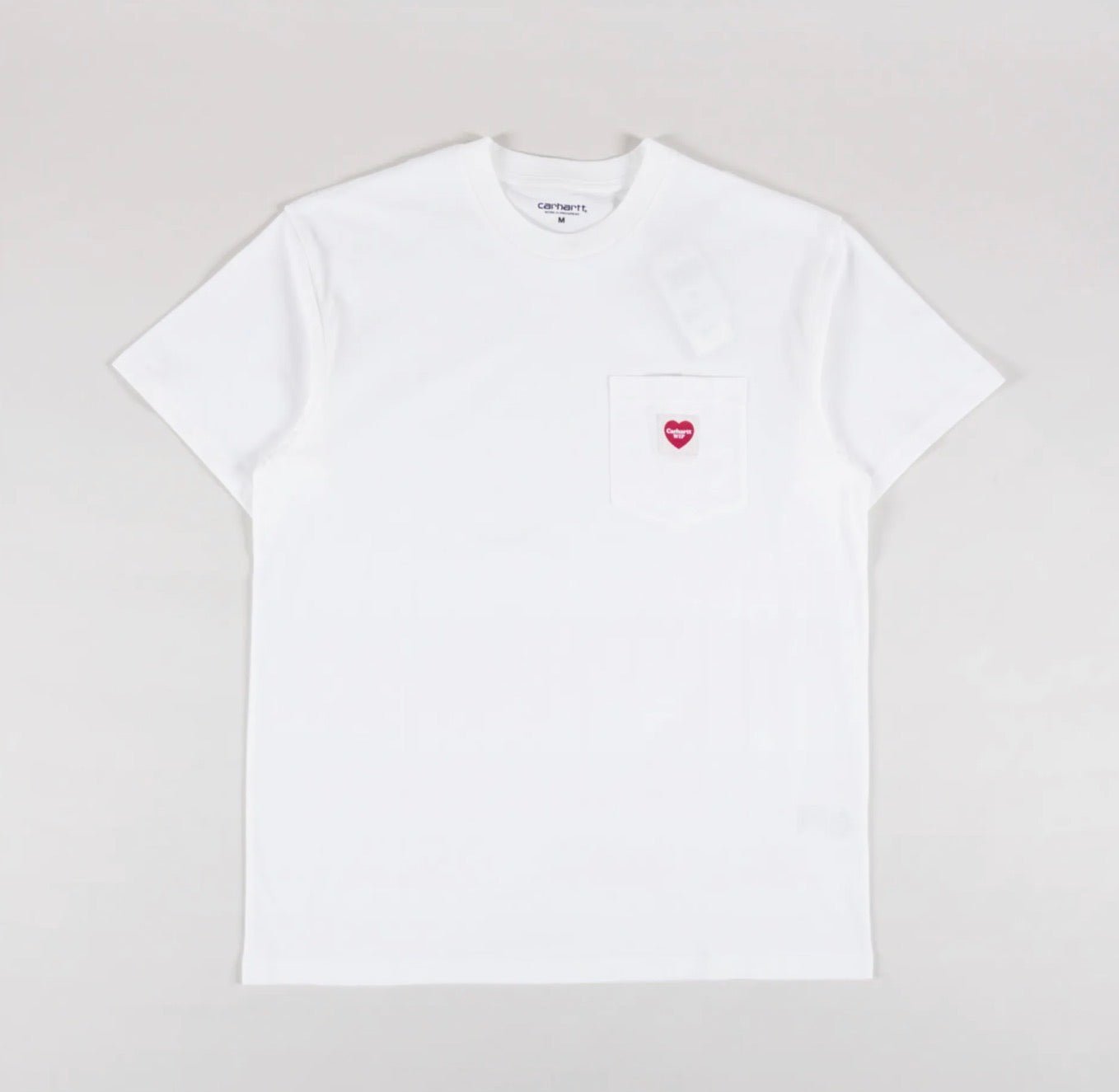 Carhartt S/S Pocket Heart T-Shirt White Red - Steranko Clothing Manchester