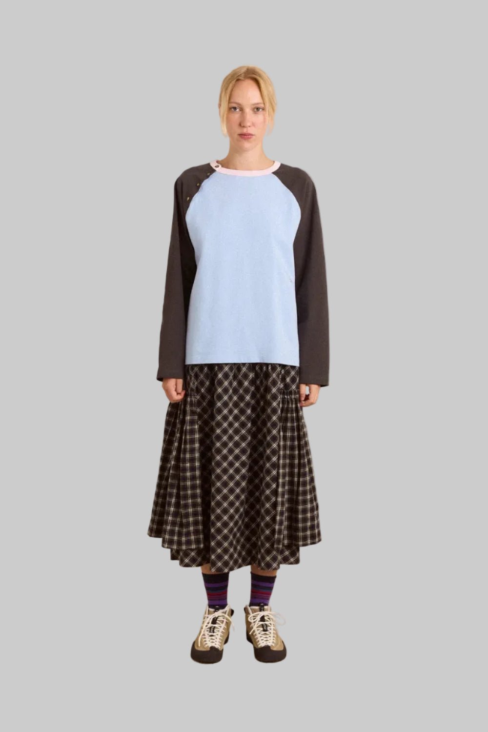 Damson Madder Berta Midi Skirt Lyra Check - Steranko Clothing Manchester