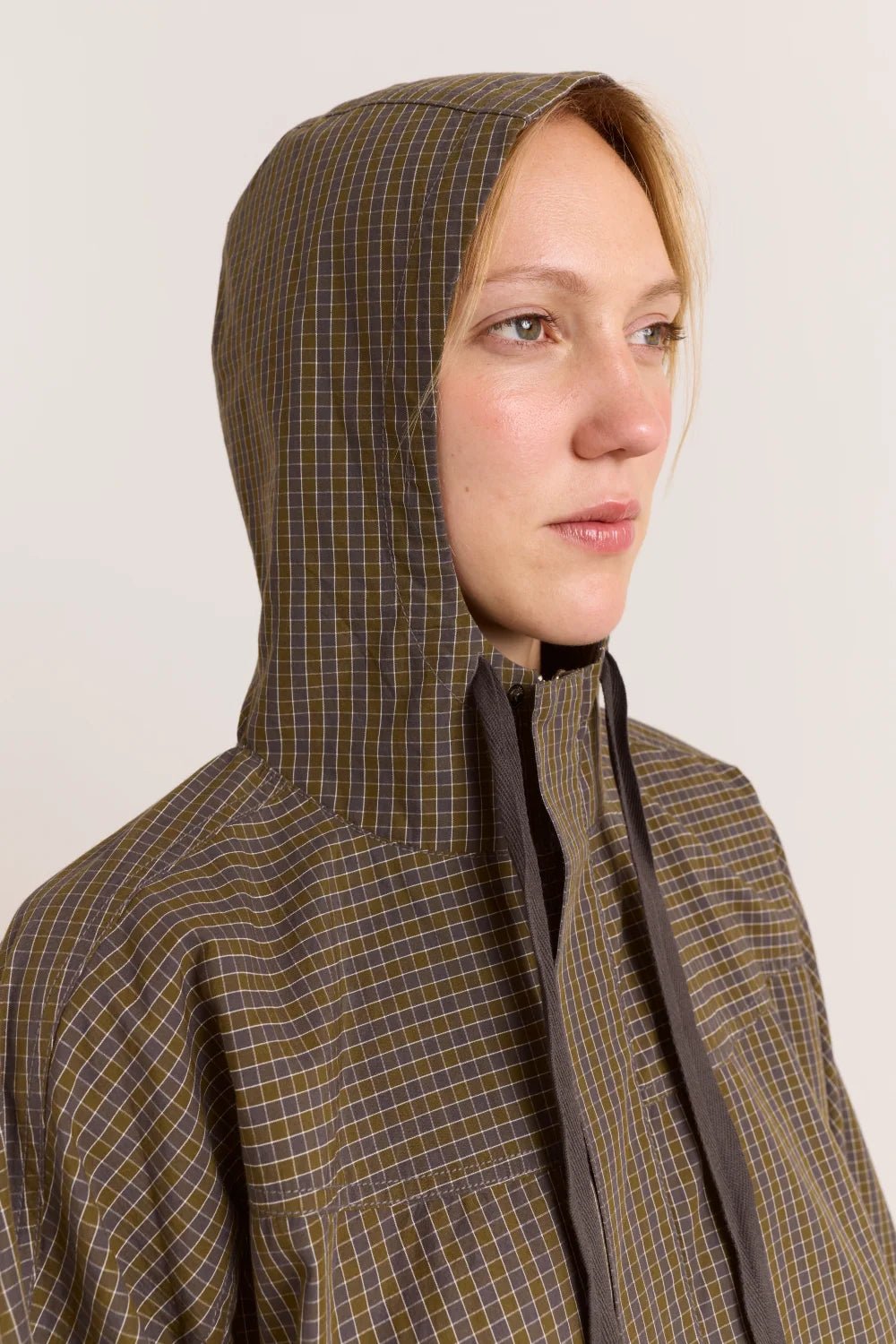 Damson Madder Blake Hooded Top Orion Check - Steranko Clothing Manchester