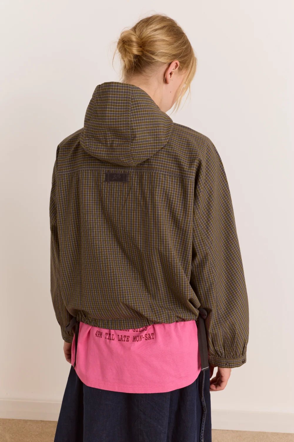 Damson Madder Blake Hooded Top Orion Check - Steranko Clothing Manchester