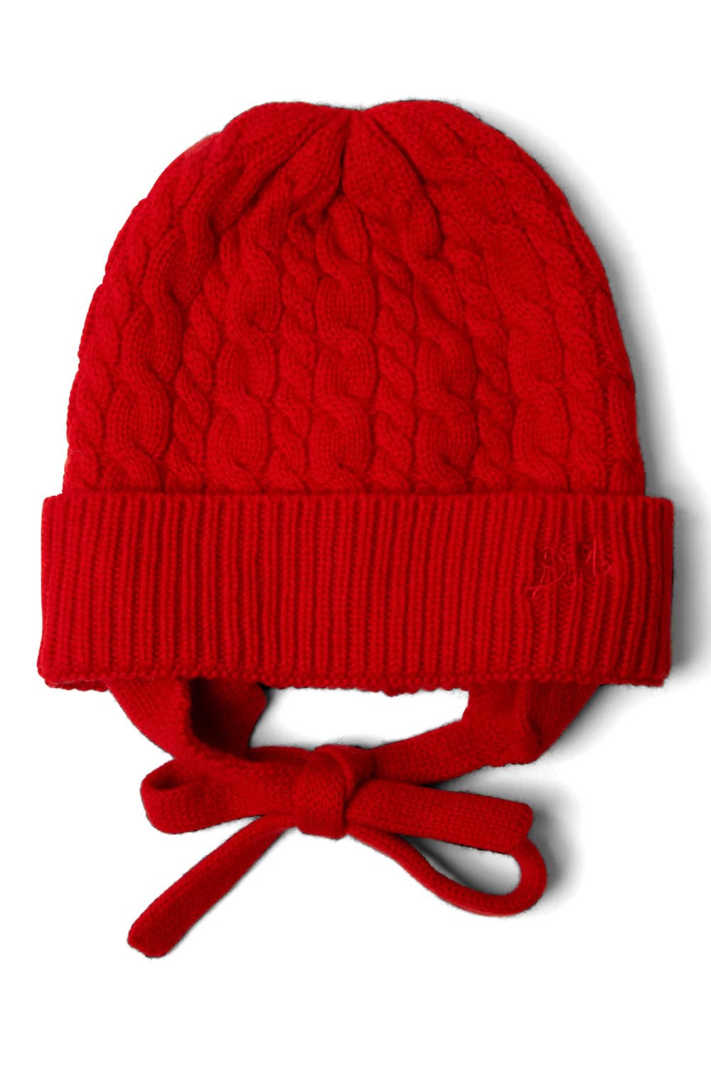 Damson Madder Cashmere Mix Turn Up Tie Beanie Red - Steranko Clothing Manchester