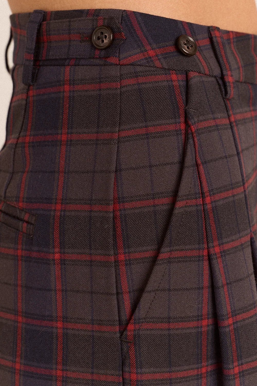 Damson Madder Haisley Trouser Sirius Check - Steranko Clothing Manchester