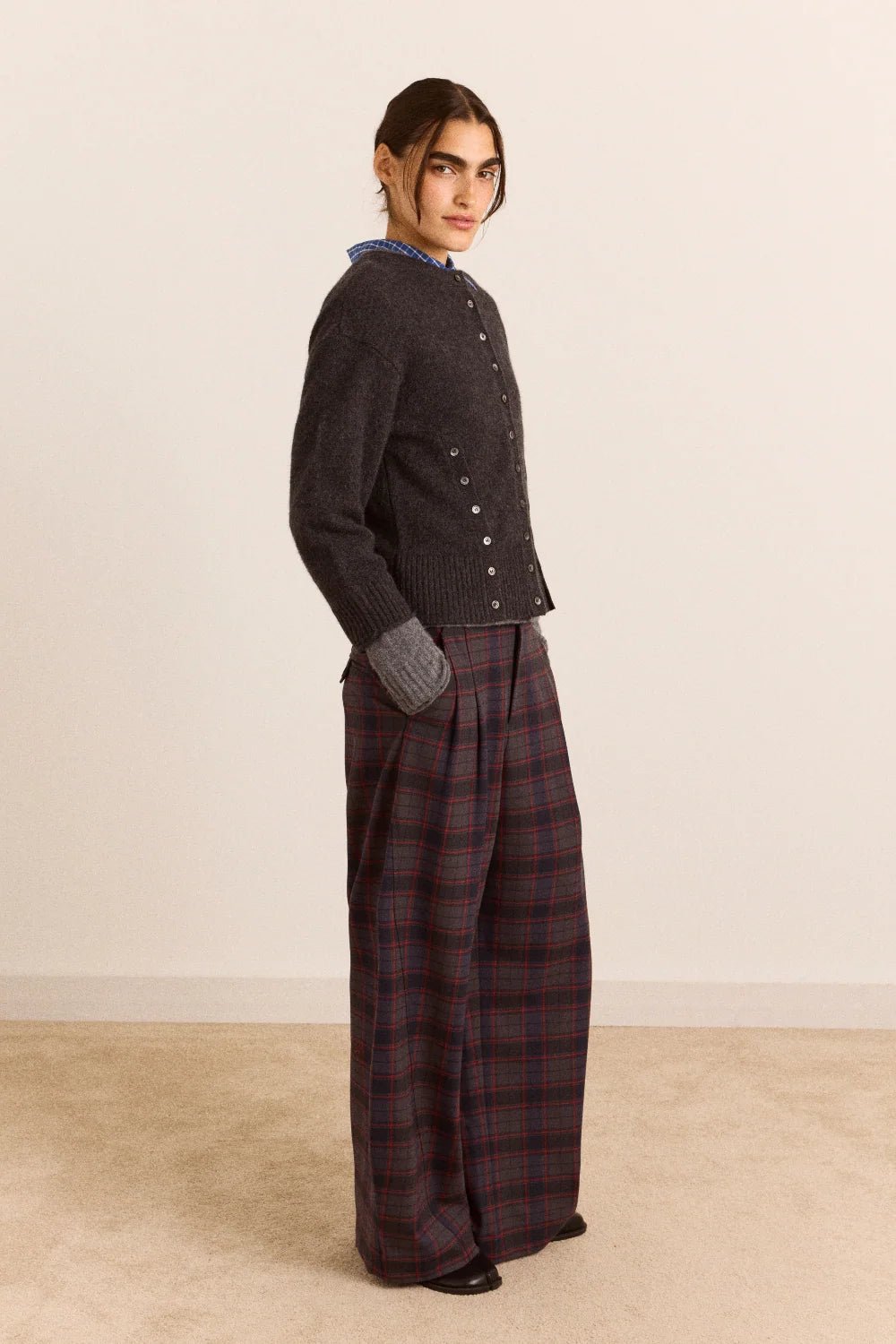 Damson Madder Haisley Trouser Sirius Check - Steranko Clothing Manchester