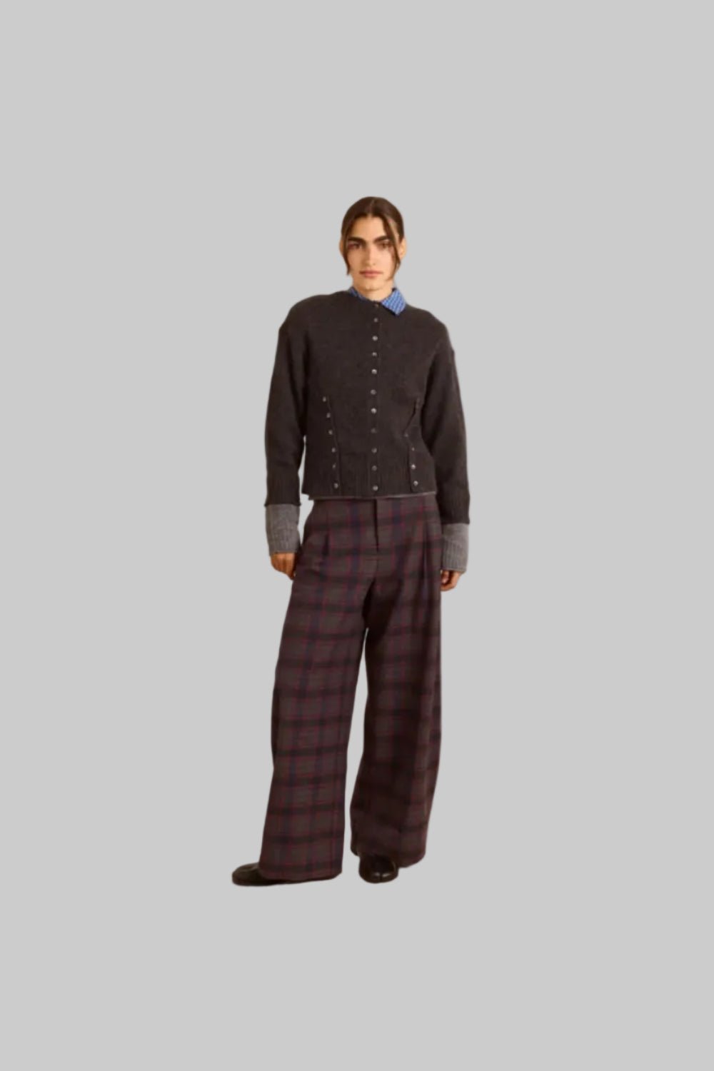 Damson Madder Haisley Trouser Sirius Check - Steranko Clothing Manchester