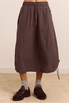 Damson Madder Lainey Skirt Merlot Stripe - Steranko Clothing Manchester
