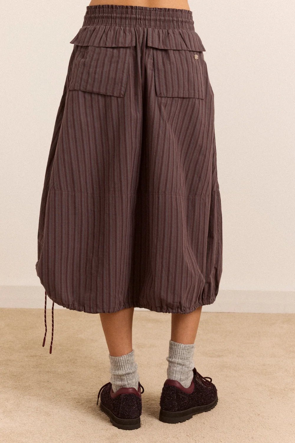 Damson Madder Lainey Skirt Merlot Stripe - Steranko Clothing Manchester