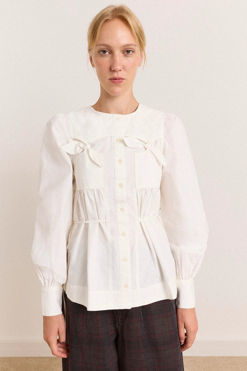 Damson Madder Lettie Bow Detail White - Steranko Clothing Manchester