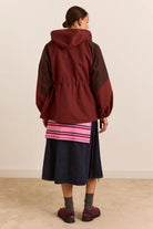 Damson Madder Liu Shower Proof Raincoat Burgundy - Steranko Clothing Manchester