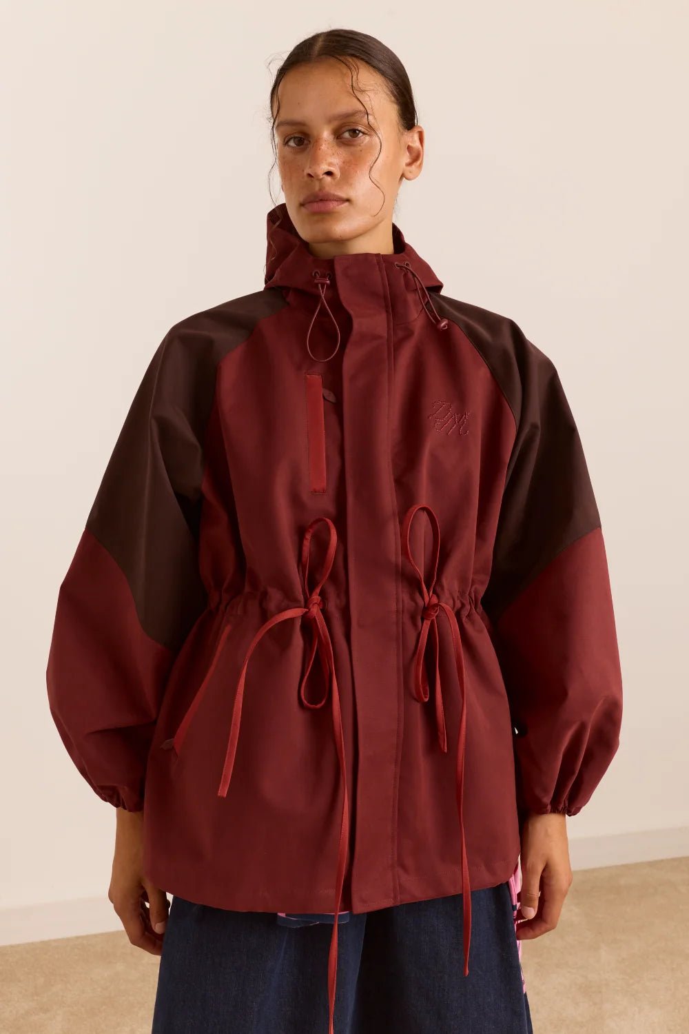 Damson Madder Liu Shower Proof Raincoat Burgundy - Steranko Clothing Manchester