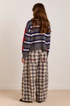 Damson Madder Mara Trouser Blur Brushed Check - Steranko Clothing Manchester