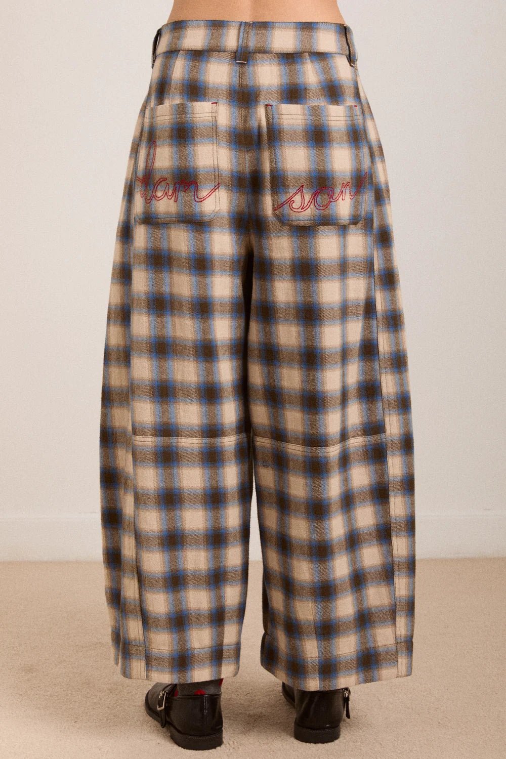 Damson Madder Mara Trouser Blur Brushed Check - Steranko Clothing Manchester