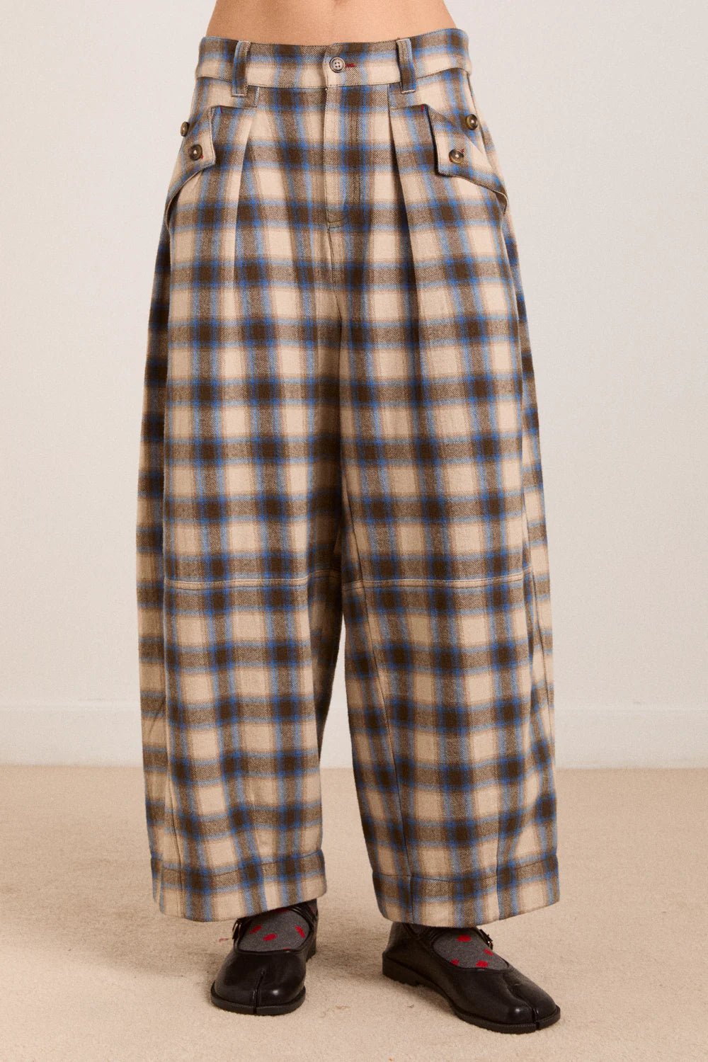 Damson Madder Mara Trouser Blur Brushed Check - Steranko Clothing Manchester