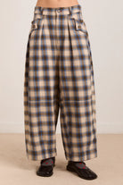 Damson Madder Mara Trouser Blur Brushed Check - Steranko Clothing Manchester