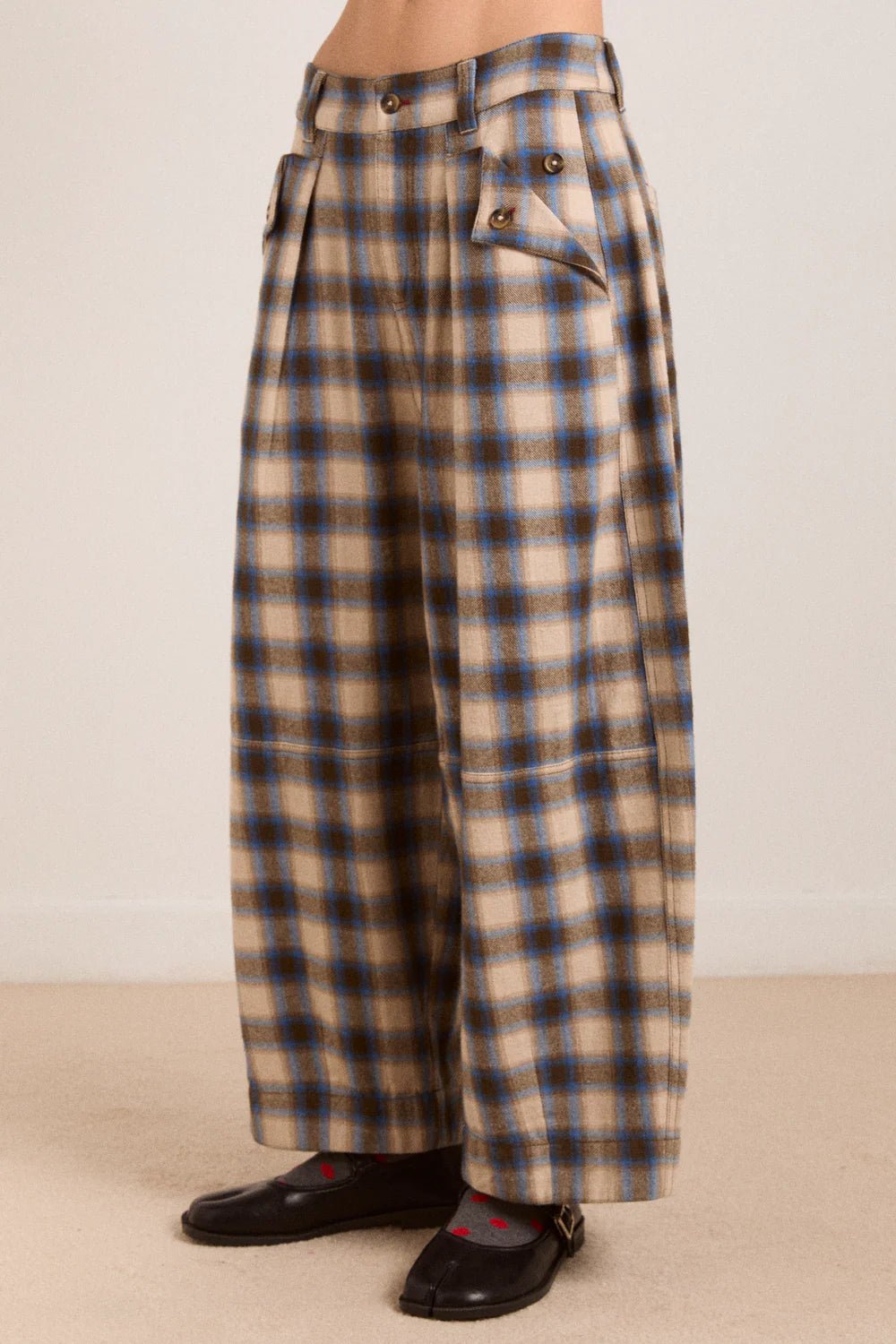 Damson Madder Mara Trouser Blur Brushed Check - Steranko Clothing Manchester