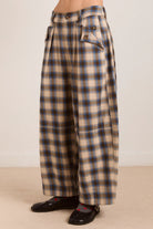 Damson Madder Mara Trouser Blur Brushed Check - Steranko Clothing Manchester