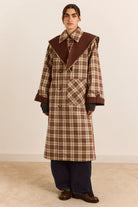 Damson Madder Reversible Longline Jerry Trench Chocolate - Steranko Clothing Manchester