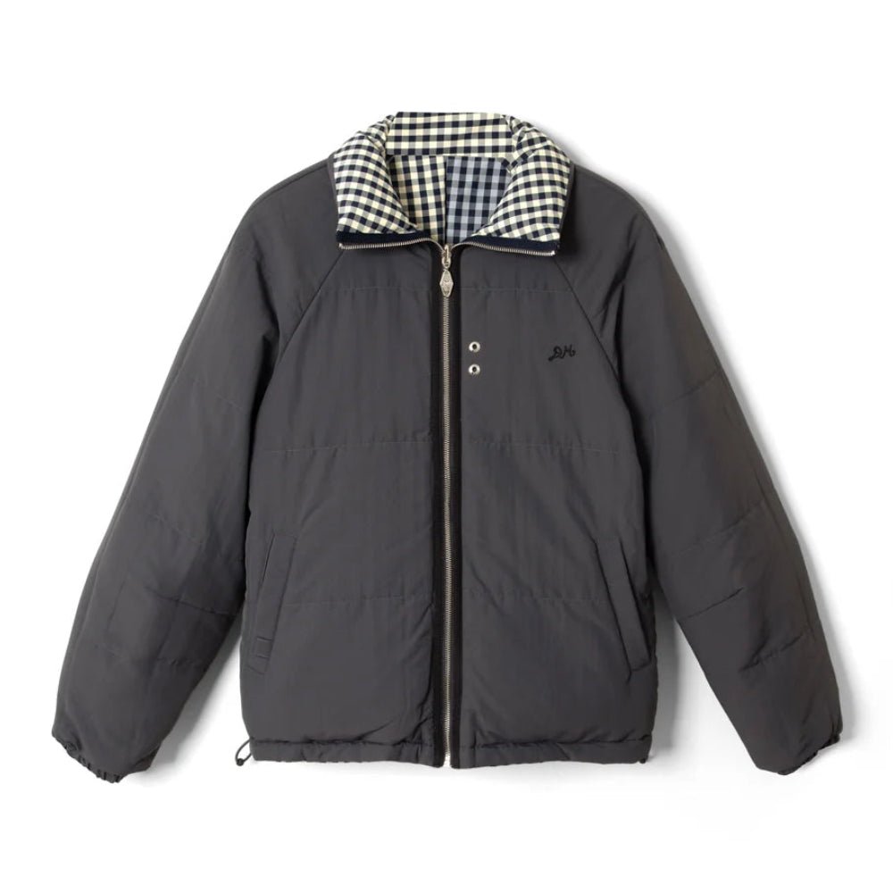 Damson Madder Reversible Opal Puffer Mix Gingham - Steranko Clothing Manchester