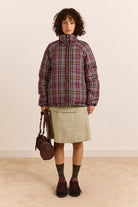 Damson Madder Reversible Opal Puffer Plumb Check - Steranko Clothing Manchester