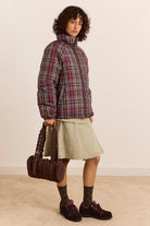 Damson Madder Reversible Opal Puffer Plumb Check - Steranko Clothing Manchester