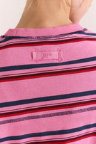 Damson Madder Samara Tee Pink Stripe - Steranko Clothing Manchester