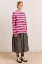 Damson Madder Samara Tee Pink Stripe - Steranko Clothing Manchester