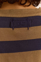 Damson Madder Scotti LS Tee Olive Stripe - Steranko Clothing Manchester