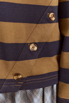 Damson Madder Scotti LS Tee Olive Stripe - Steranko Clothing Manchester