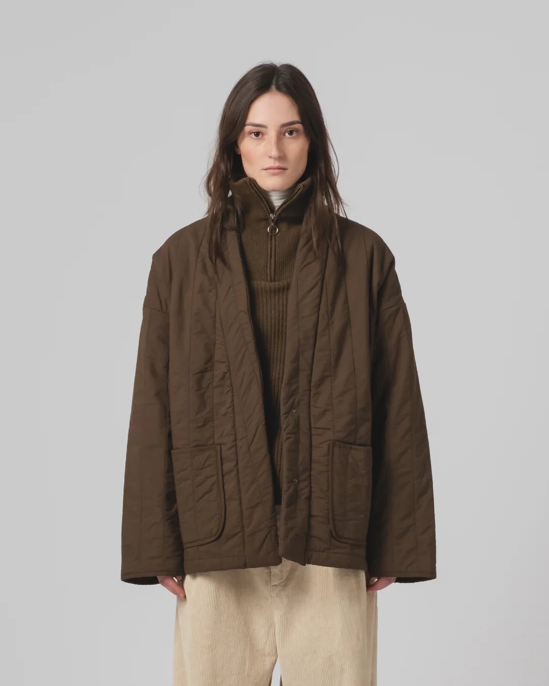 Eat Dust Unisex Edo Quilted Jacket Java Brown - Steranko Clothing Manchester