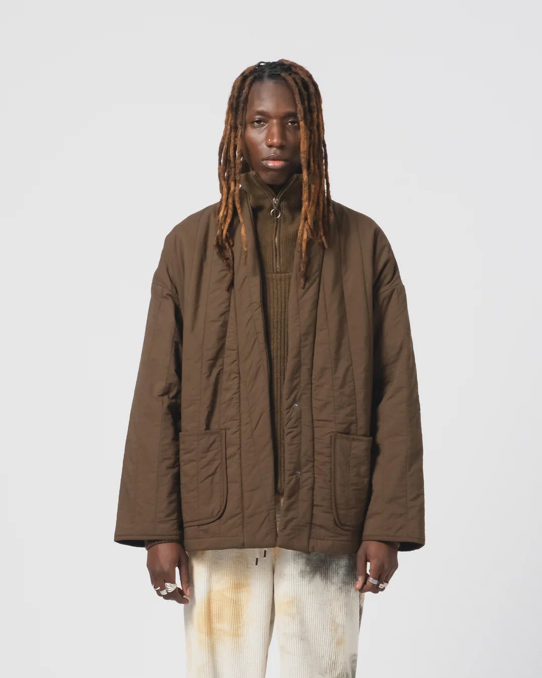 Eat Dust Unisex Edo Quilted Jacket Java Brown - Steranko Clothing Manchester