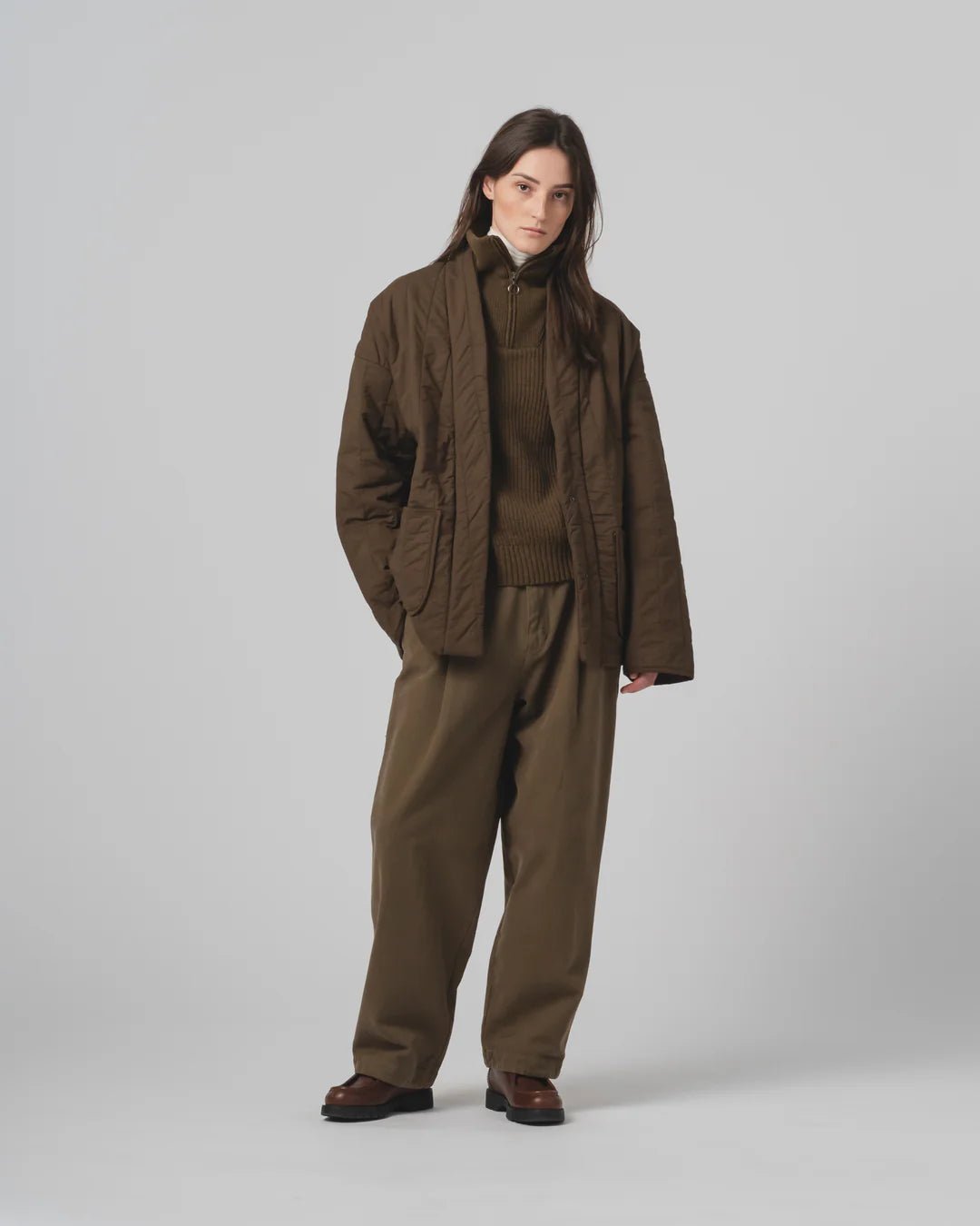 Eat Dust Unisex Edo Quilted Jacket Java Brown - Steranko Clothing Manchester