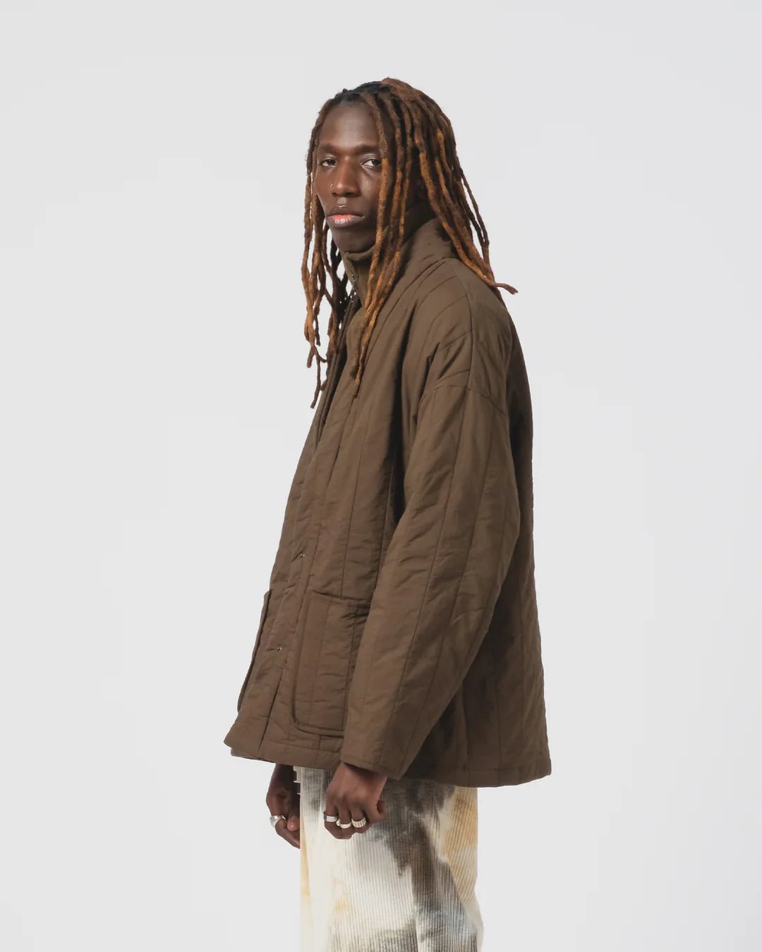 Eat Dust Unisex Edo Quilted Jacket Java Brown - Steranko Clothing Manchester