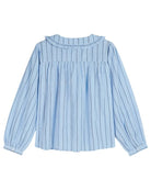 Emile & Ida Dede Blouse Jacquard Blue - Steranko Clothing Manchester