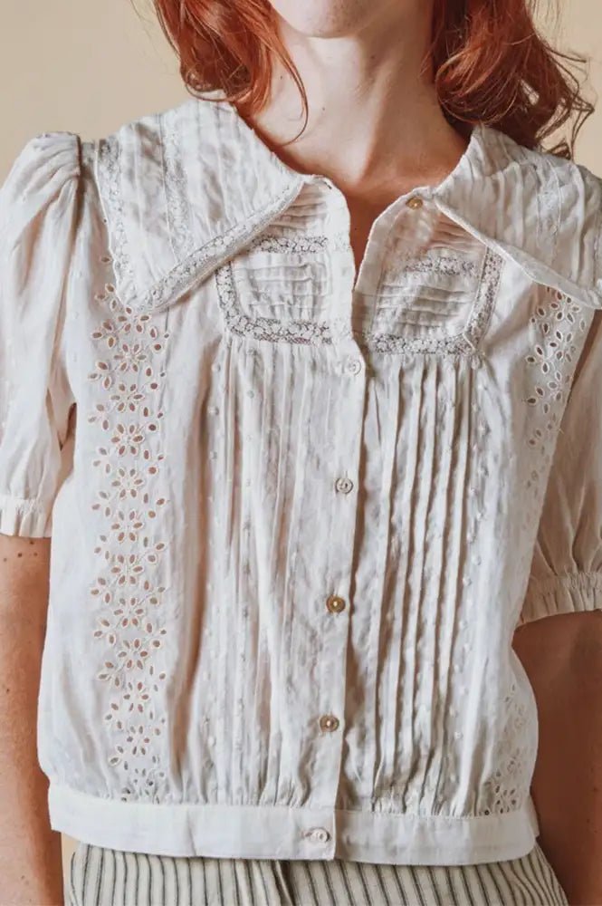 Emile & Ida Delicate Blouse Cream - Steranko Clothing Manchester