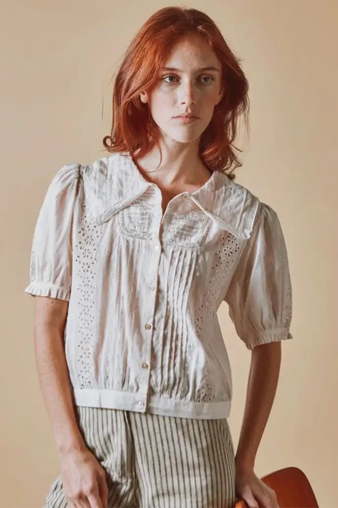 Emile & Ida Delicate Blouse Cream - Steranko Clothing Manchester