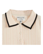 Emile & Ida Dino Pointelle Polo Shirt Cream - Steranko Clothing Manchester