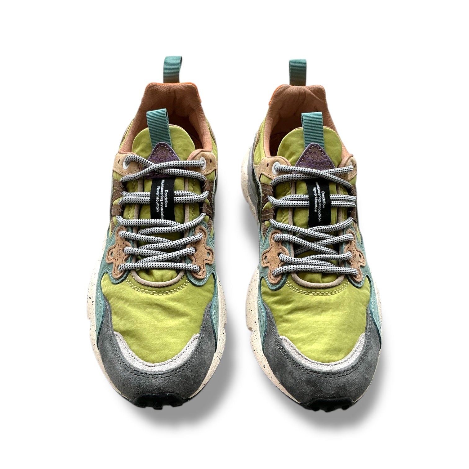 Flower Mountain Yamano 3 Suede / Pony Dark Grey/ Acid Green Bottle - Steranko Clothing Manchester