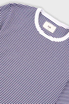 Folk 1x1 Stripe T-shirt Bright Navy Ecru - Steranko Clothing Manchester