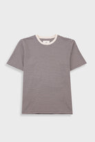 Folk 1x1 Stripe T-Shirt Espresso / Stone - Steranko Clothing Manchester