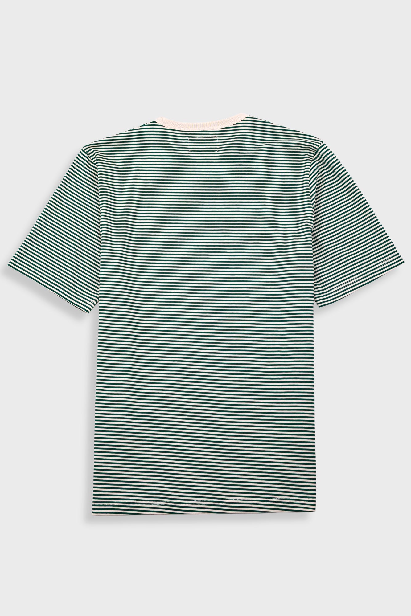 Folk 1x1 Stripe T-shirt Pthalo Green Ecru - Steranko Clothing Manchester