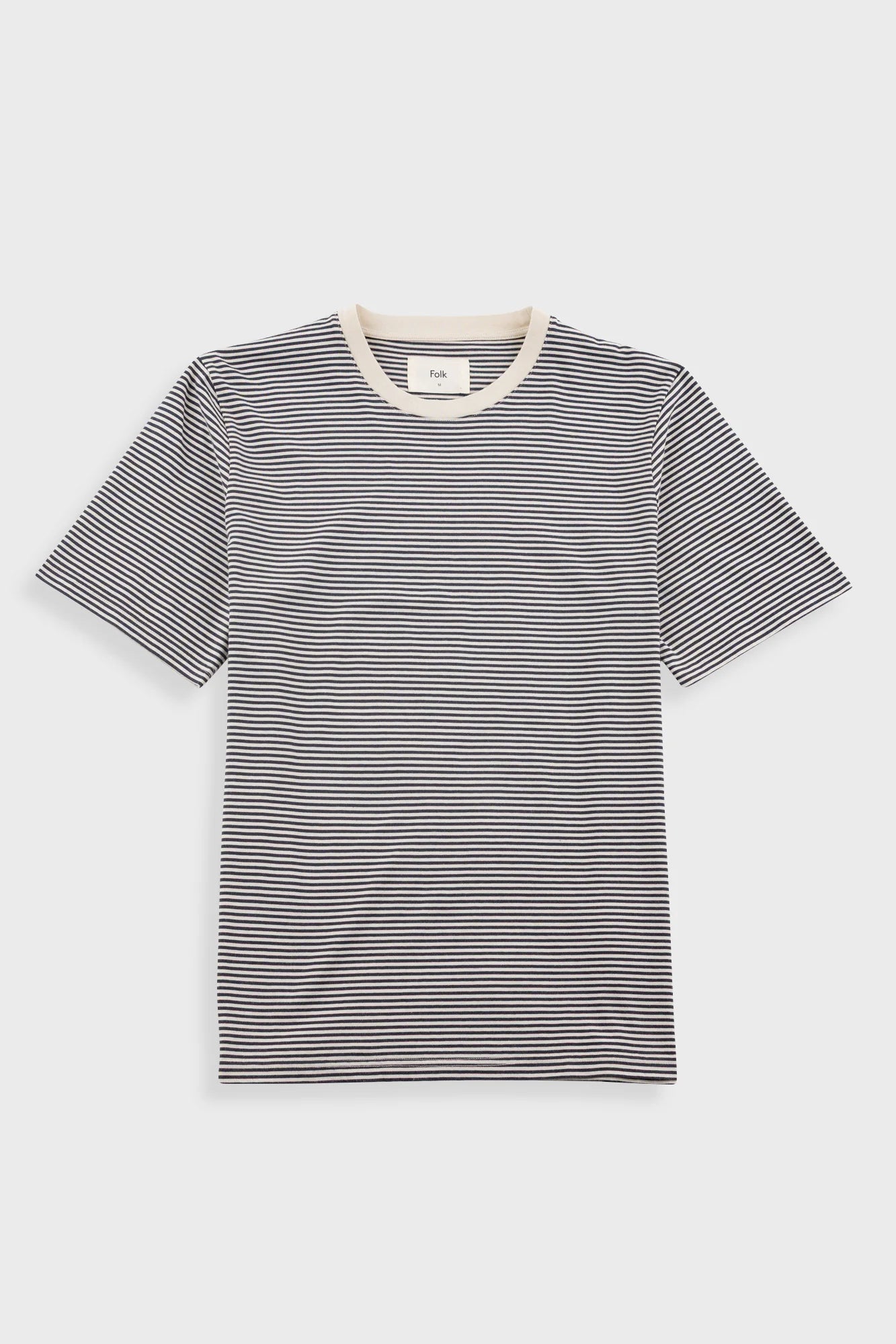 Folk 1x1 Striped T-Shirt Soft Black - Steranko Clothing Manchester