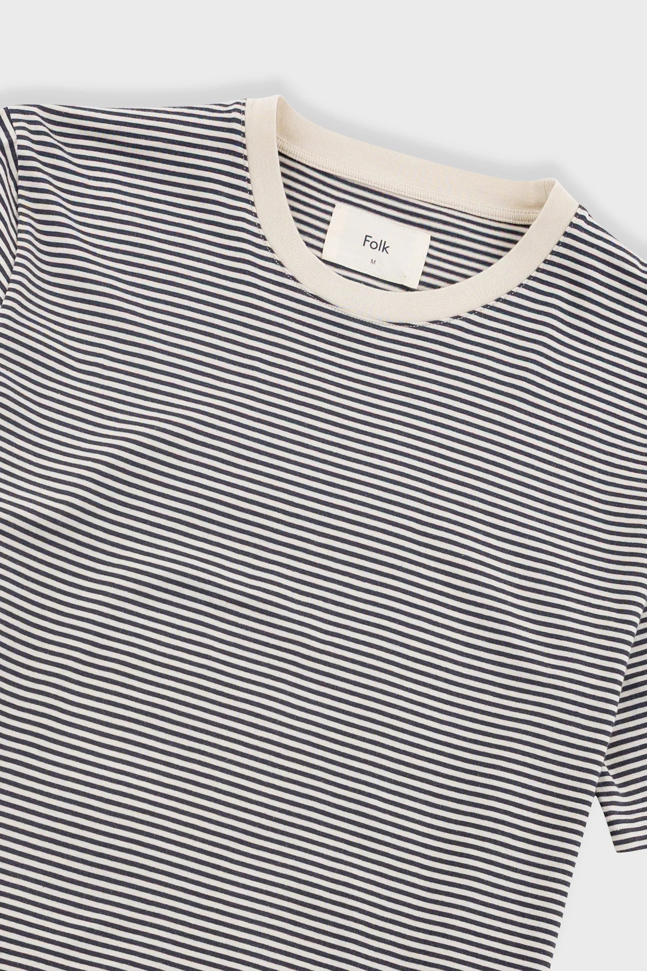 Folk 1x1 Striped T-Shirt Soft Black - Steranko Clothing Manchester