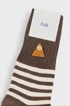 Folk Block Stripe Sock Clay / Espresso - Steranko Clothing Manchester