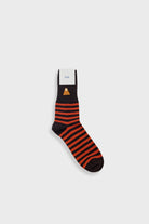 Folk Block Stripe Sock Navy / Dark Olive - Steranko Clothing Manchester