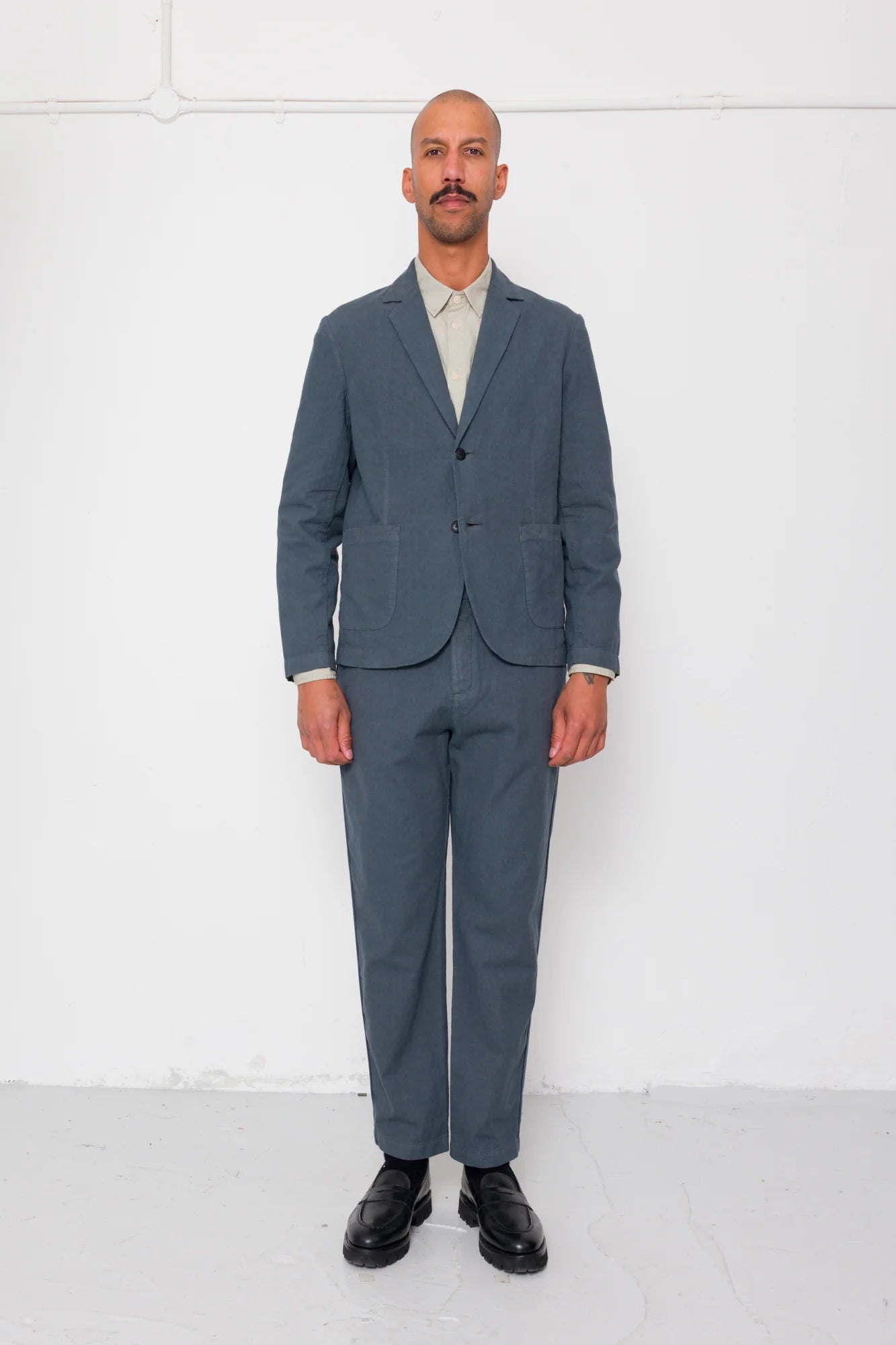 Folk Cotton Linen Trouser Charcoal - Steranko Clothing Manchester