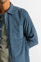 Folk Direction Babycord L/S Shirt Blue Oxide - Steranko Clothing Manchester