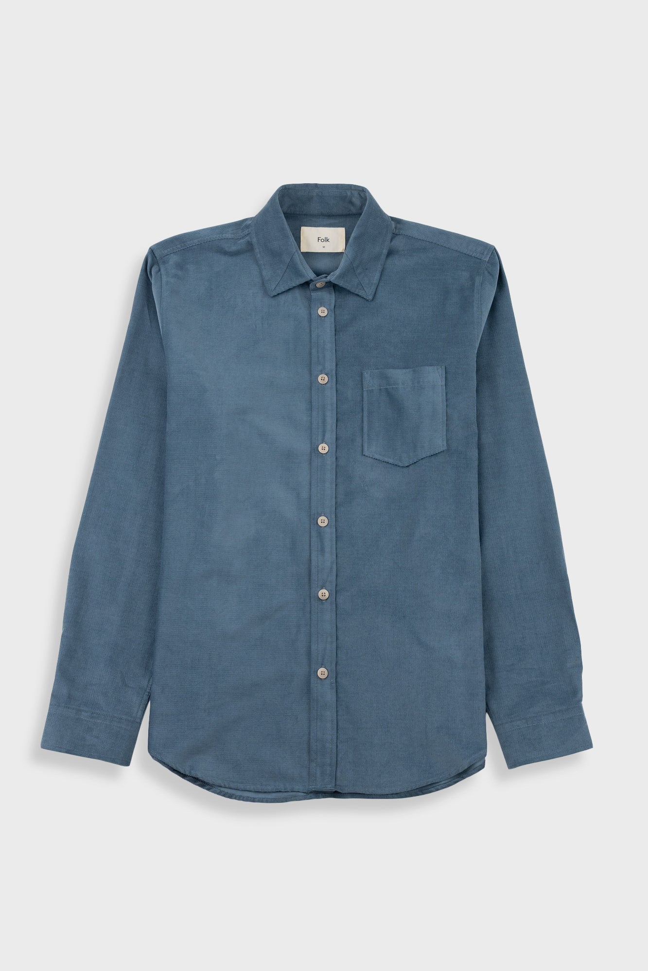 Folk Direction Babycord L/S Shirt Blue Oxide - Steranko Clothing Manchester