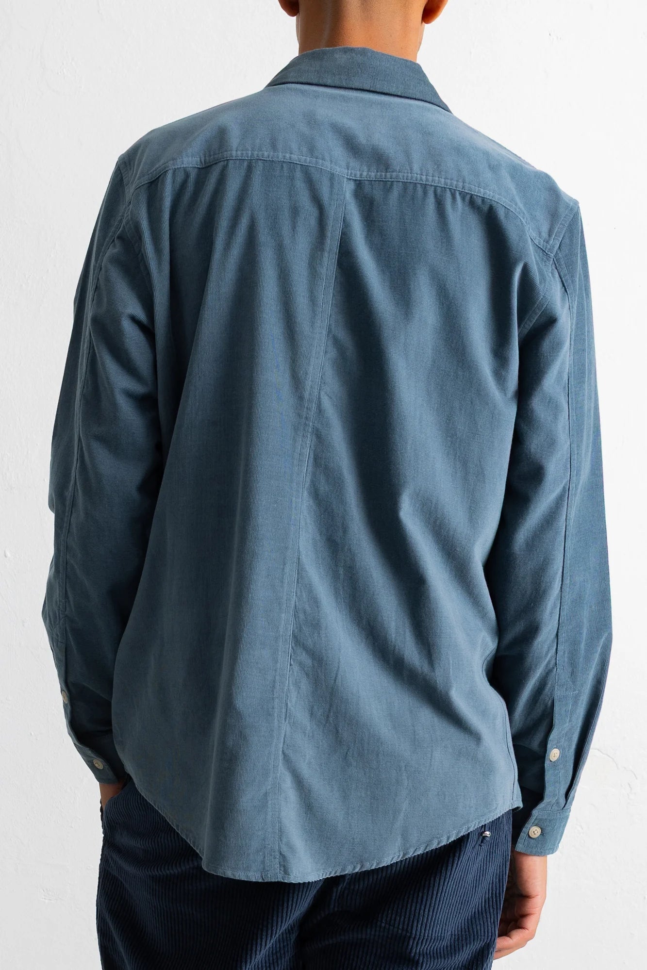 Folk Direction Babycord L/S Shirt Blue Oxide - Steranko Clothing Manchester